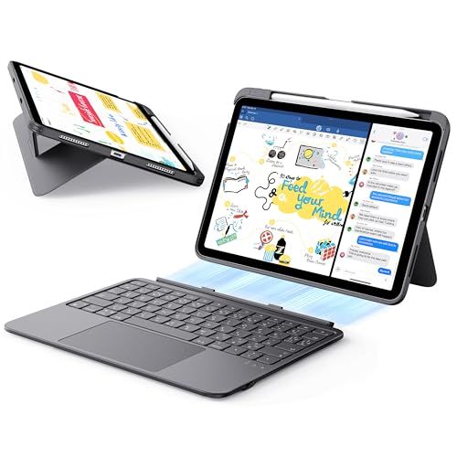 ☆新品☆ESR iPad 第11世代(A16, 2025)/第10世代 Flex キーボードケース、iPad 10.9 用超軽量マグネット着脱式キーボード、書き込み/表示モード付き、大型精密トラックパッド、ダークグレー、日本語版 ea6e4897