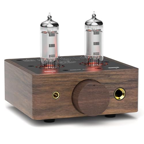 Nobsound P5 HIFI真空管 ヘッドフォンアンプ： デュアルモノラル設計 4.4mm&6.35mm出力 200V高電圧駆動 真空管/オペアンプ交換可能 低ジッター オーディオマニア向け (胡桃木)kk a87674fd