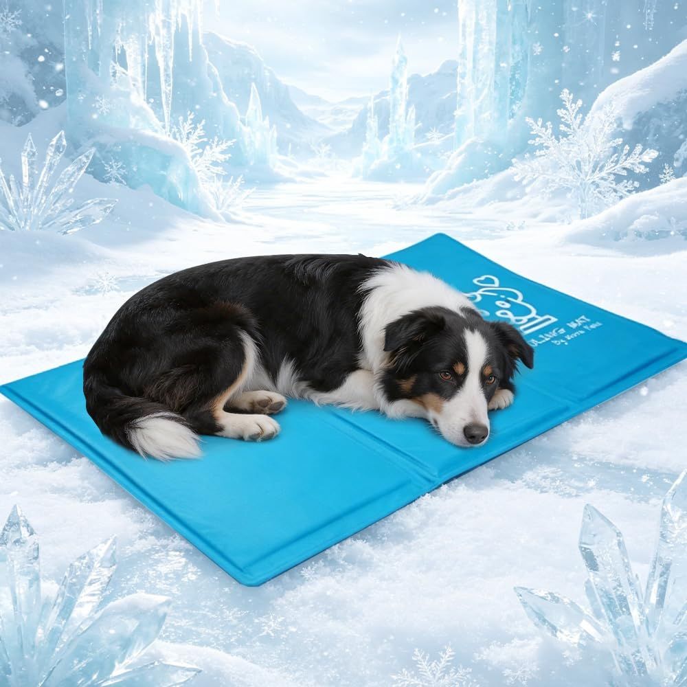 Pawtasy ペット ひんやりマット 犬 猫 夏用 冷感 クールマット 90x50cm ジェルマット 滑り止め付き 防水 耐久性 洗える 熱中症対策 多用途 車用 ベッド用 ケージ用 (ブルー)(沖縄・離島の方発送不可）) 00959336