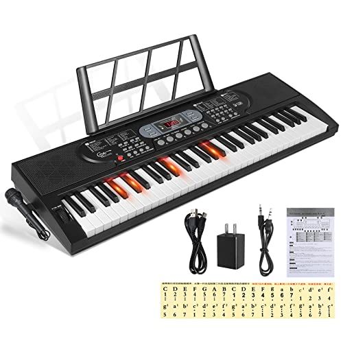 【新品】Hricane キーボード ピアノ 電子ピアノ 61鍵盤 200種類音色 200種類リズム 60曲デモ曲 LCDディスプレイ搭載 光る鍵盤 楽器 日本語パネル ヘッドフォン対応 子供 初心者 練習用 USBケーブルと日本語説明書付き df2b1837