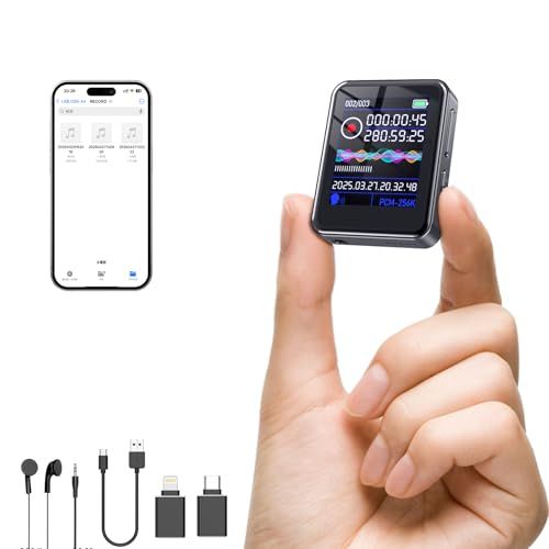 【新品】ボイスレコーダー 小型 ICレコーダー【32G大容量&80時間連続録音&1536kbps音質】録音機 液晶画面 ワンボタン録音 レコーダー HDノイズリダクション VOR音声検知 自動保存 コンパクト 分割録音 タイマー録音 OTG対 17f3df63
