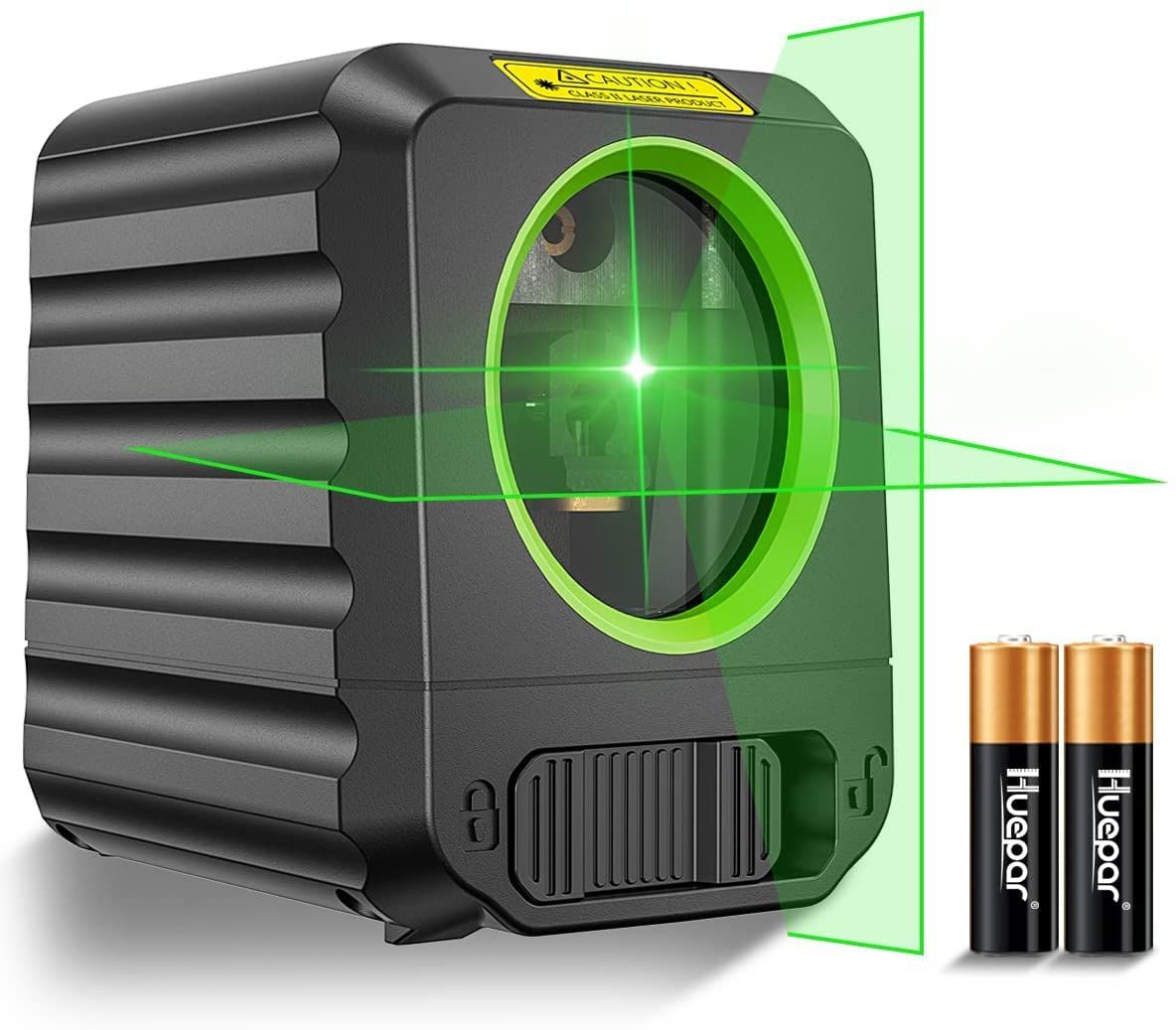 Huepar B011G グリーンレーザー墨出し器 2ライン クロスライン 自動補正/傾斜モード 高輝度 175g軽量 【視認性2倍・ドイツ社製レーザーユニット搭載】IP54防塵防滴 三脚取付可能 屋内作業効率化 操作簡単(沖縄・離島の方発送 20519aa6