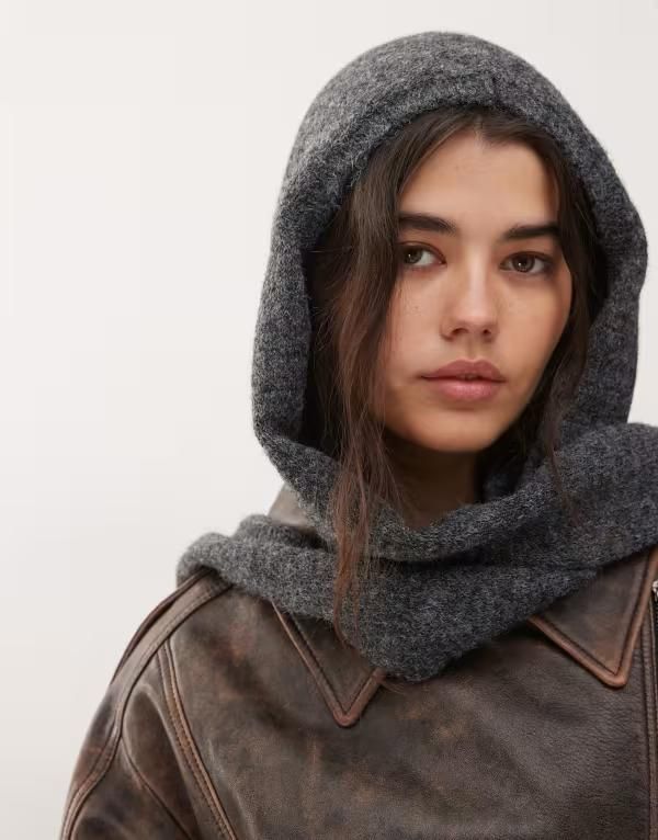 ウィークデイ レディース アクセサリー 帽子 Weekday scarf with hood in dark gray melange Dark gray melange グレー