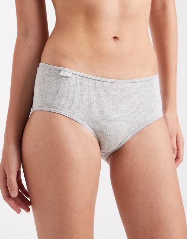 コットンオン レディース アンダーウェア ブリーフパンツ Cotton On 2pack cotton rib boyleg briefs heather and Black and gray ブラック