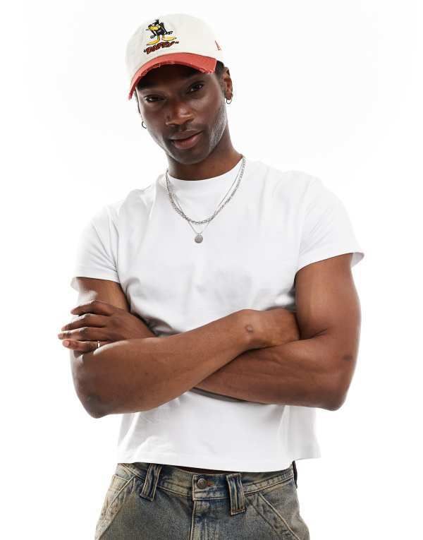 リクレイム ヴィンテージ メンズ トップス Tシャツ Reclaimed Vintage slim crop boxy tshirt WHITE ホワイト