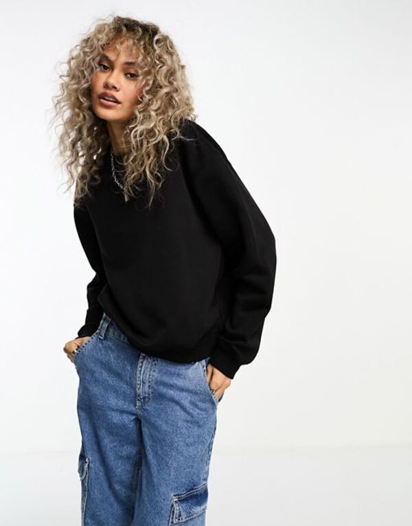 ウィークデイ レディース アウター パーカー・スウェット スウェット シャツ Weekday Essence sweatshirt black ブラック