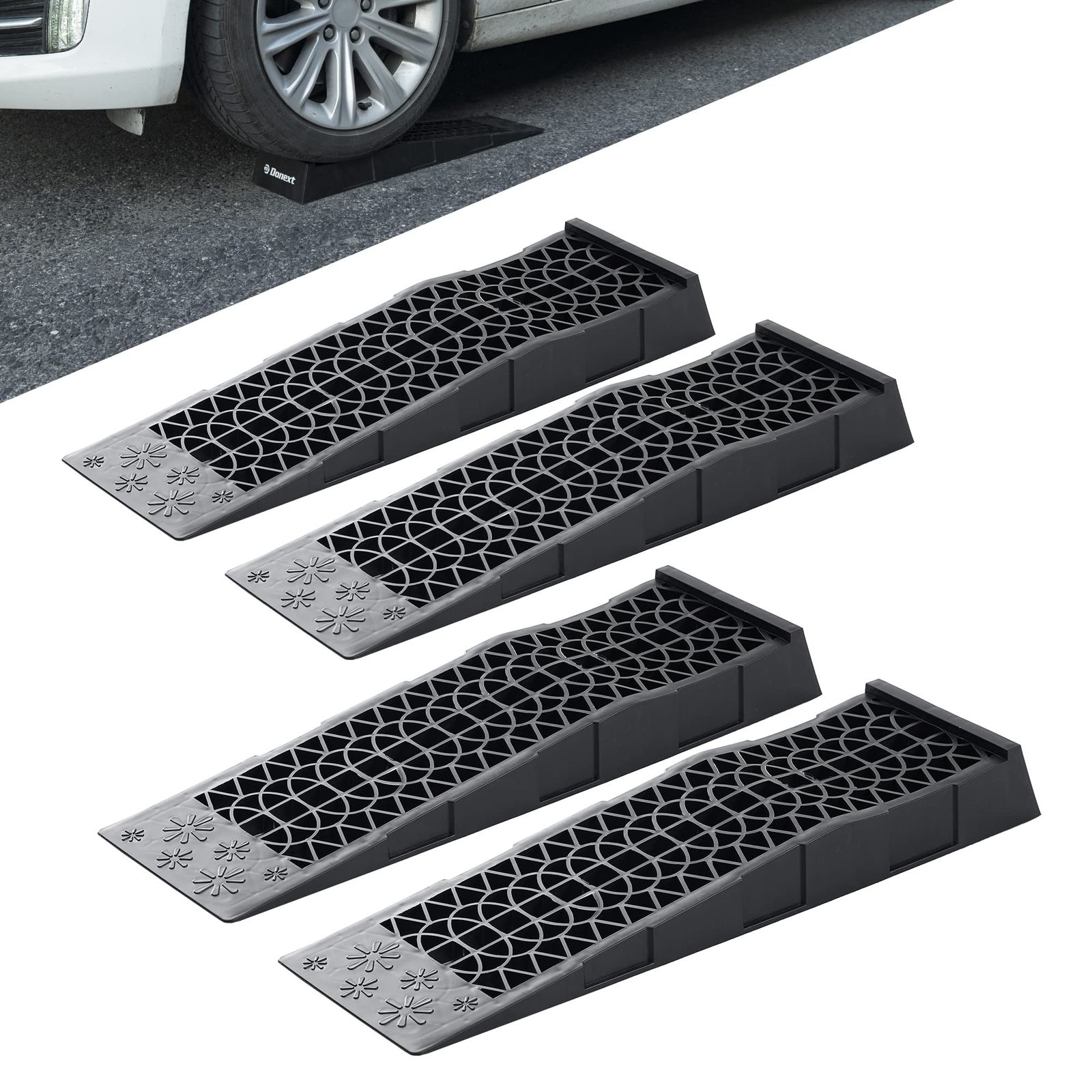 新品 Donext カースロープ リフト タイヤスロープ 耐荷重3t スロープジャッキ タイヤ止め ジャッキアシスト 整備用スロープ 低床スロープ 4個セット