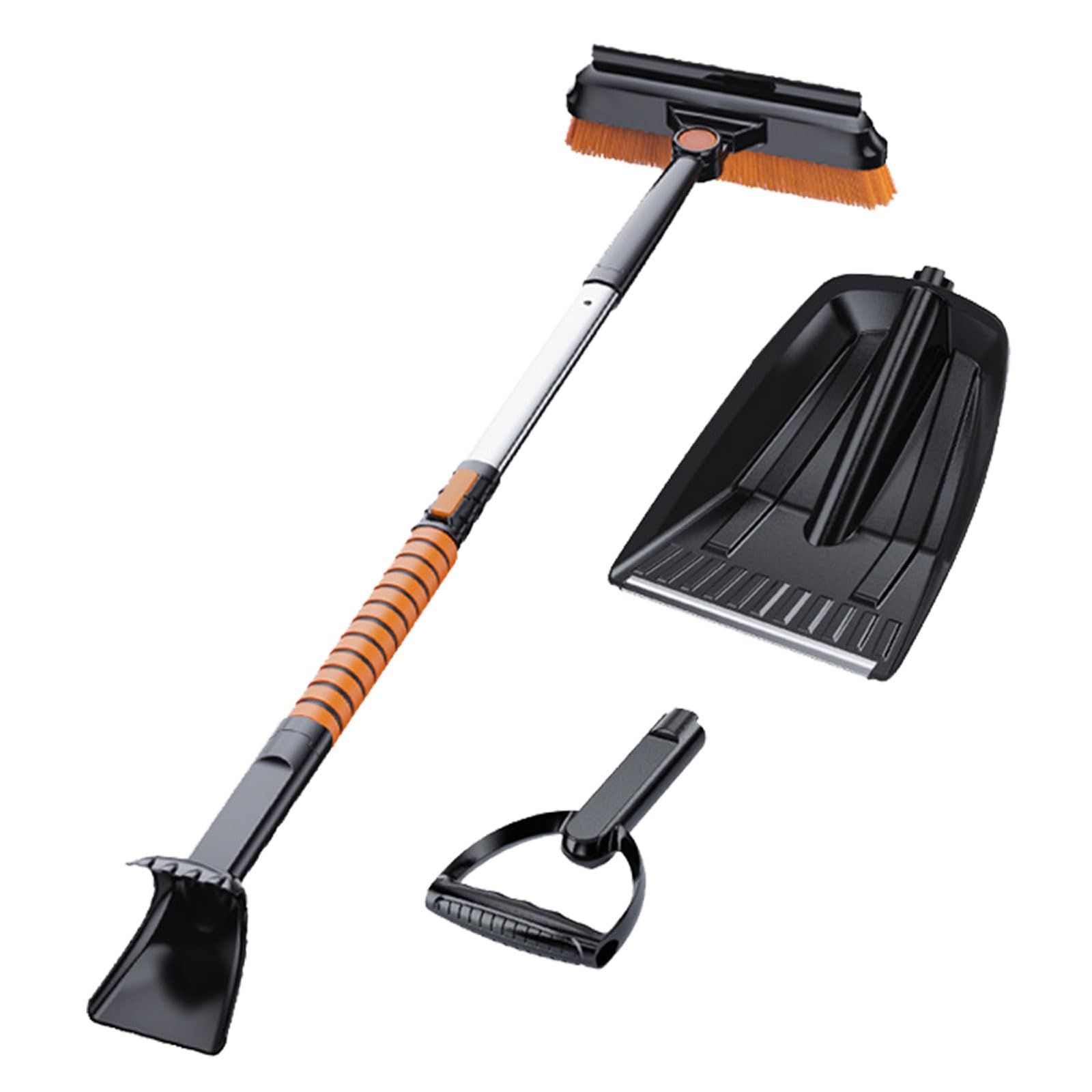 新品 MAXWIN 車用スノーブラシ スノーシャベル アイススクレーパー スノーブラシ シリコンワイパー 伸縮式ポール 雪かき スコップ 除雪 伸縮式 80cm~105cm 車載 連結式 軽量 雪対策 K-SBR02