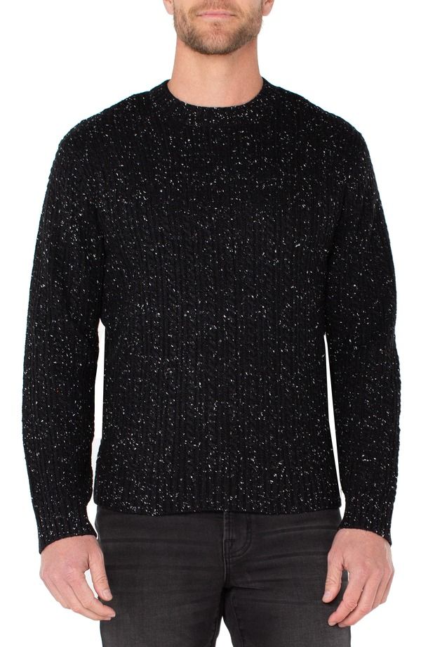 リヴァプール ロサンゼルス メンズ アウター パーカー・スウェット クルーネック セーター Liverpoolos Angeles Cable Crewneck Sweater Black ブラック