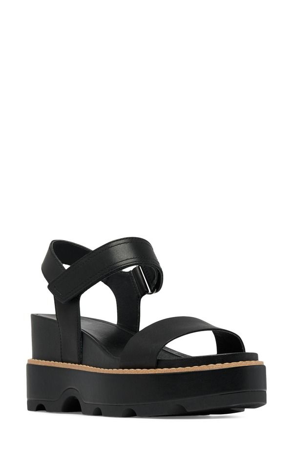 ソレル レディース シューズ ヒール サンダル SOREL Joanie IV Y Strap Wedge Sandal Black Sea Salt ブラック