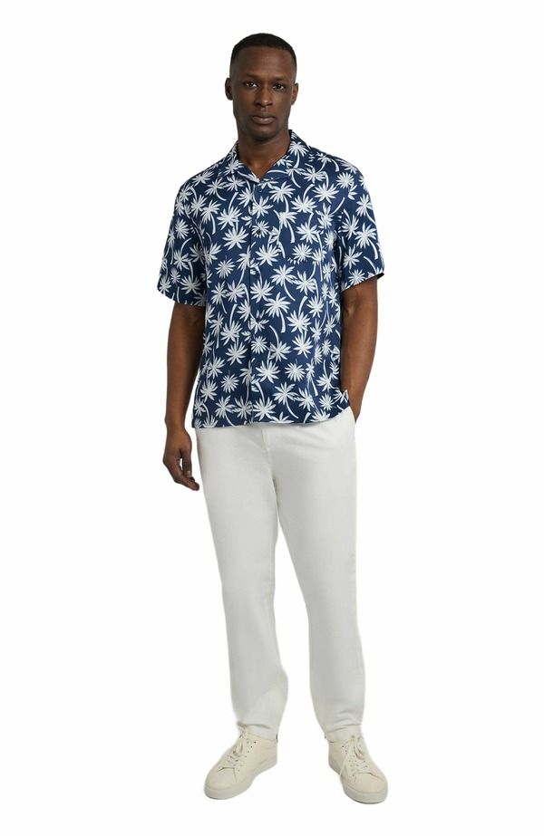 オニア メンズ トップス シャツ Onia Tencel Vacation Shirt Deep Navy Multi ネイビー