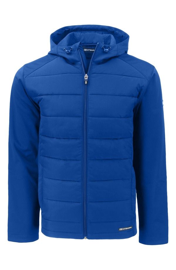 カッターアンドバック メンズ アウター ジャケット・ブルゾン フーデッドジャケット Cutter Buck Evoke Hybrid Softshell Hooded Jacketour Blue ブルー