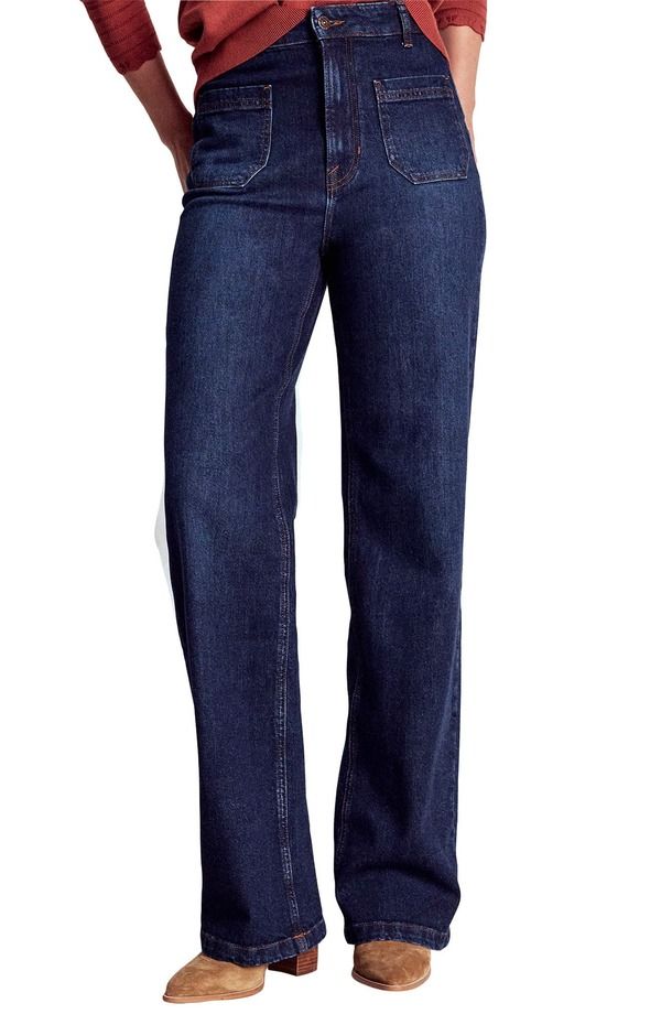 ボーデン レディース ボトムス デニムパンツ ストレート ジーンズ Boden Patch Pocket Relaxed Straight Leg Jeans Mid Vintage