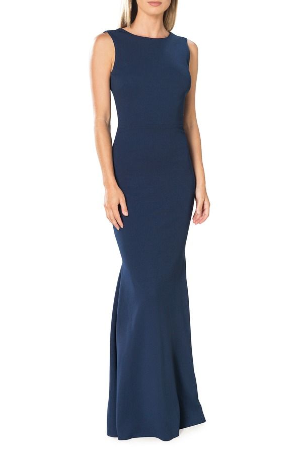 ドレスザポプレーション レディース トップス ワンピース ノースリーブ Dress the Population Leighton Sleeveless Mermaid Eveningown Peacock Blue ブルー