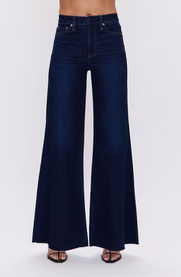 ピストーラ レディース ボトムス デニムパンツ ワイドレッグ ハイウエスト ジーンズ Pistola Izzy High Waist Raw Hem Wide Leg Flare Jeans Tristesse