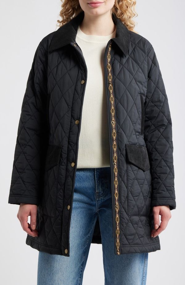 ペンドルトン レディース アウター ジャケット・ブルゾン キルティング コート Pendleton Sun River Quilted Field Coat Black ブラック