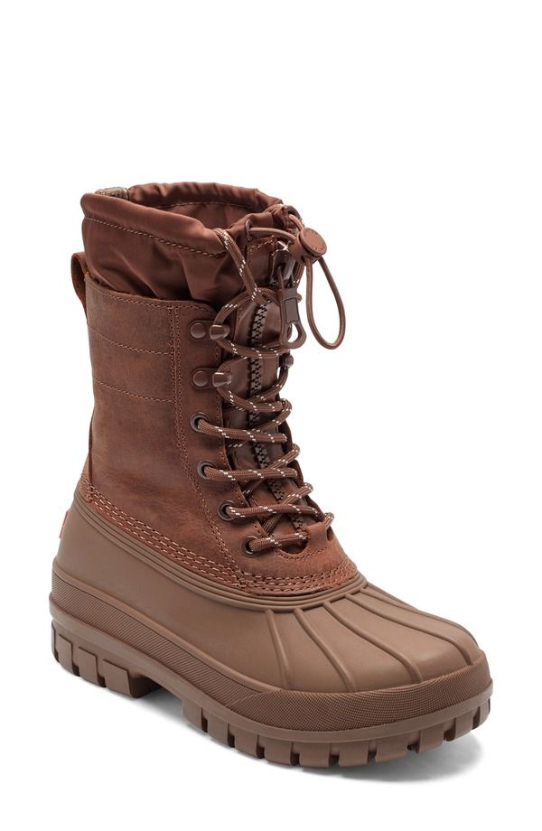 ハンター レディース シューズ ブーツ・レインブーツ Hunter Skylar Waterproof Boot Dark Natural