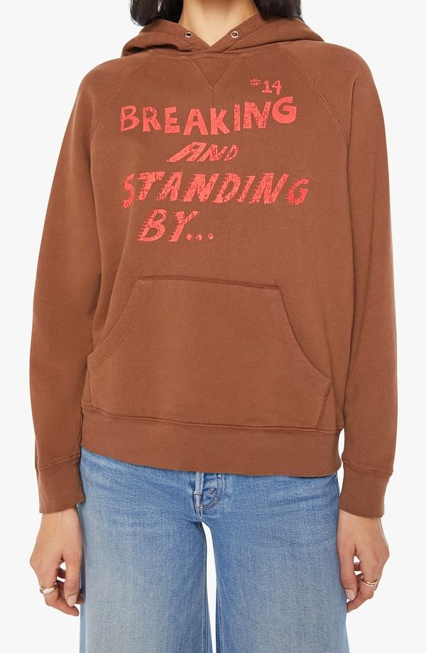 マザー レディース アウター パーカー・スウェット リラックスフィット コットン グラフィック MOTHER Squarelaxed Fit Cotton Graphic Hoodie Breaking And Standing By