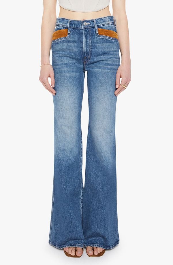 マザー レディース ボトムス デニムパンツ ワイドレッグ コントラスト ジーンズ MOTHER The Pointy Doozy Contrast Pocket Wide Leg Jeans Remember When