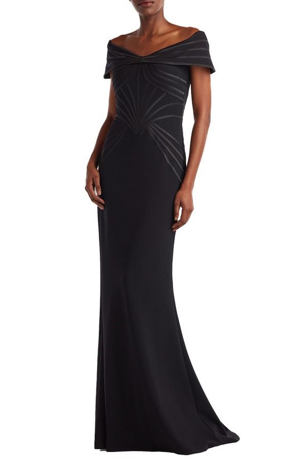 タダシショージ レディース トップス ワンピース Tadashi Shoji Off the Shoulder Corset Bodice Gown Black ブラック