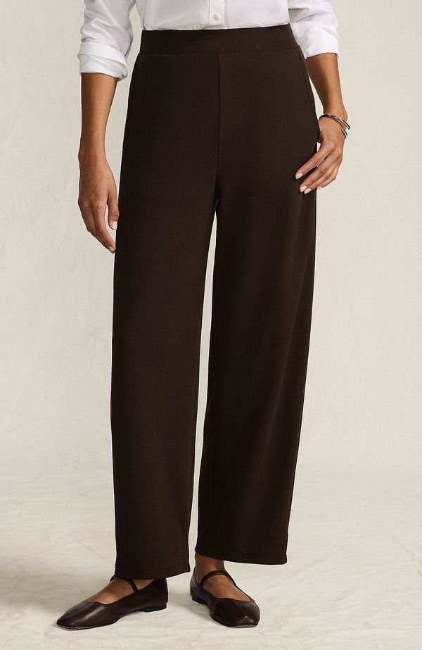 ランズエンド レディース ボトムス レギンス パンツ アンクル ニット Lands End Sport Knit High Rise Barrel Ankle Pants Rich Coffee コーヒー