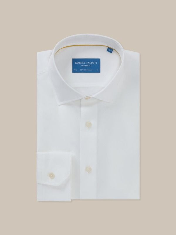 ロバート タルボット メンズ トップス シャツ Robertalbott Reynolds Twill Contemporary Fit Shirt White ホワイト