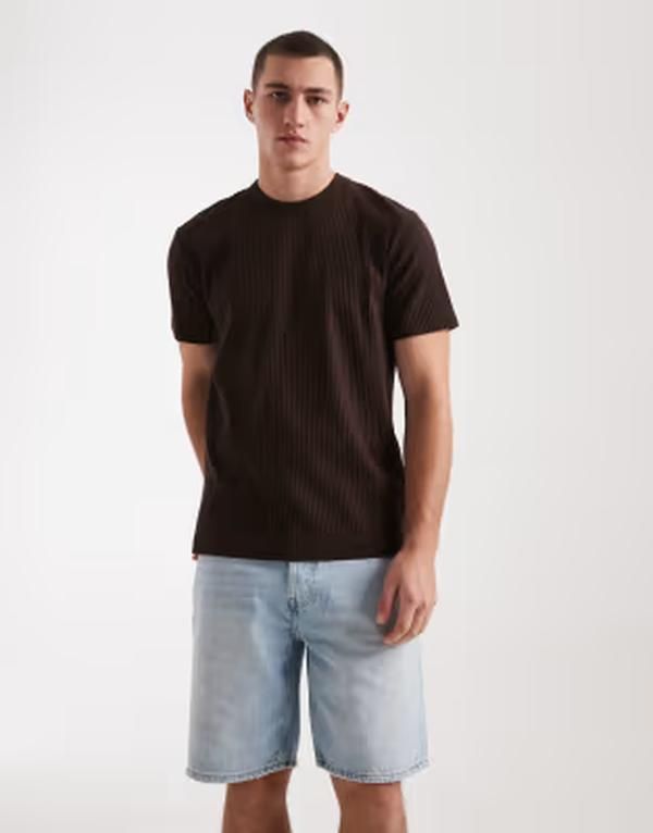 オンリーアンドサンズ メンズ ボトムス ハーフパンツ・ショーツ ショートパンツ デニム ONLY SONS Edge straight fit denim shorts in light Blue Denim デニム