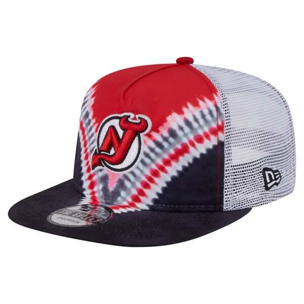ニューエラ メンズ アクセサリー 帽子 ジャージー MensNew Era BlackRed New Jersey Devils Throwback VDye Adjustable Golfer Hat Black ブラック