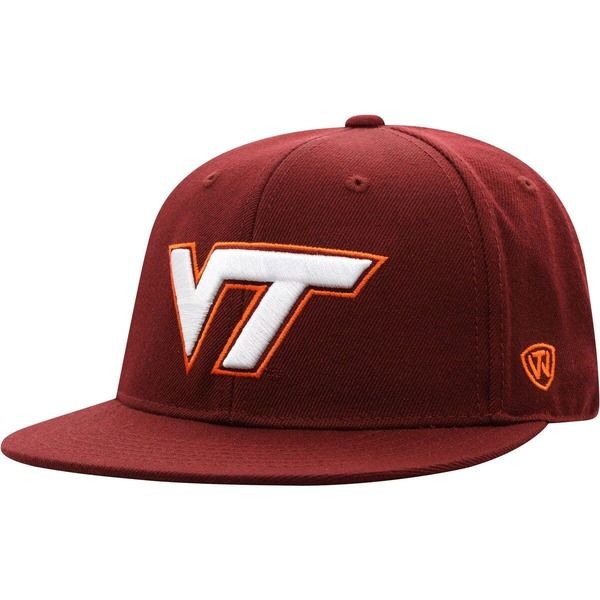 トップオブザワールド メンズ アクセサリー 帽子 Mens Top of the World Maroon Virginia Techokies Team Color Fitted Hat Maroon マルーン