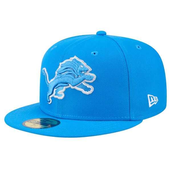 ニューエラ メンズ アクセサリー 帽子 Mens New Era Blue Detroit Lions Main 59FIFTY Fitted Hat Blue ブルー