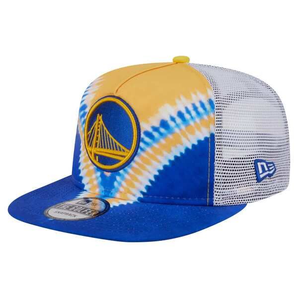 ニューエラ メンズ アクセサリー 帽子 Mens New Era RoyalGolden State Warriors Throwback Dye Golfer Snapback Hat Royal ゴールド