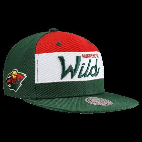 ミッチェルネス メンズ アクセサリー 帽子 カラーブロック Mens Mitchell Ness Green Minnesota Wild Retro Script Colorblock Snapback Hat Green グリーン 10,124円