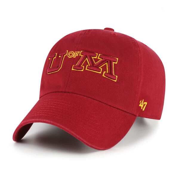 フォーティーセブン メンズ アクセサリー 帽子 Mens 47 Maroon Minnesota Golden Gophers Vault Clean Up Adjustable Hat Maroon マルーン
