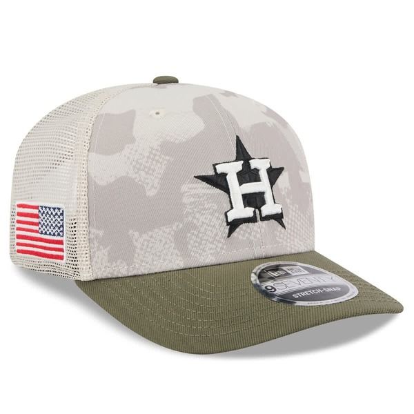 ニューエラ メンズ アクセサリー 帽子 Mens New Era Light BeigeOlive Houston Astros 2025 Armed Forces Day 9SEVENTY StretchSnap Hat Light Beige ベージュ