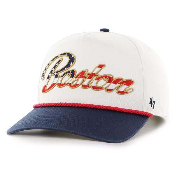 フォーティーセブン メンズ アクセサリー 帽子 Mens 47 White Boston Red Sox Patriotic Overhand Hitch Adjustable Hat White ホワイト