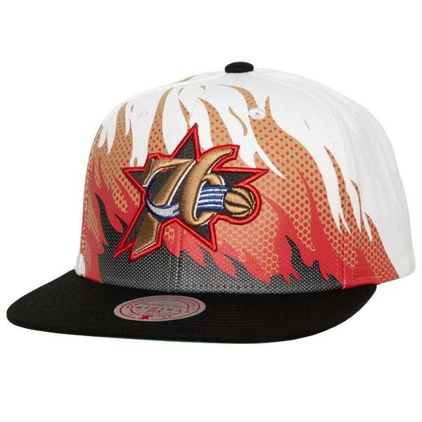 ミッチェルネス メンズ アクセサリー 帽子 Mens Mitchell Ness White Philadelphia 76ers Hot Fire Snapback Hat White ホワイト