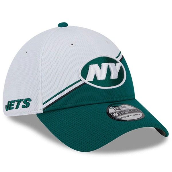 ニューエラ メンズ アクセサリー 帽子 Mens New Era WhiteGreenew York Jets 2023 Sideline 39THIRTY Flex Hat White ホワイト