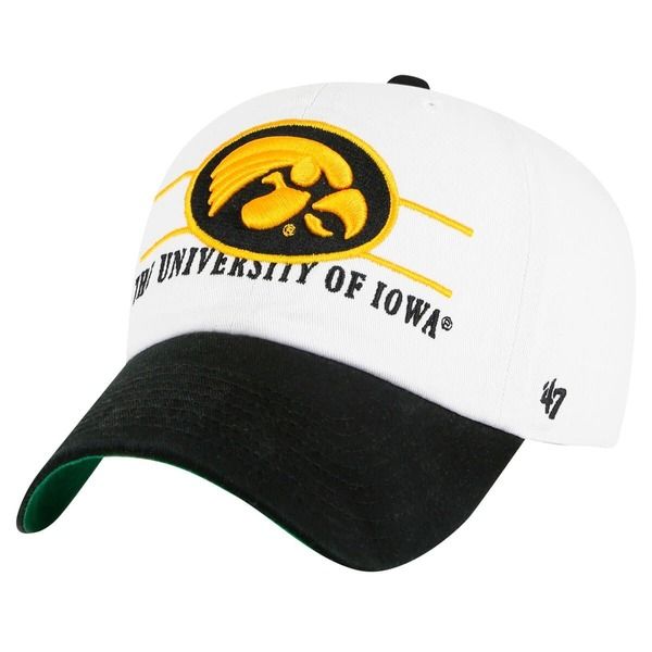 フォーティーセブン メンズ アクセサリー 帽子 Mens 47 White Iowa Hawkeyes Gridiron Clean Up Adjustable Hat White ホワイト