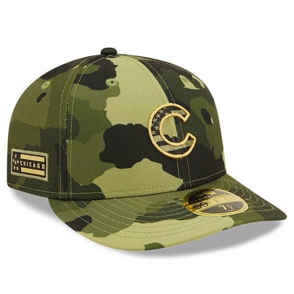 ニューエラ メンズ アクセサリー 帽子 Mens New Era Camo Chicago Cubs 2022 Armed Forces Day OnField Low Profile 59FIFTY Camo