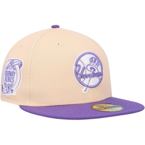 ニューエラ メンズ アクセサリー 帽子 Mens New Era PeachPurple New York Yankeesubway Serieside Patch 59FIFTY Fitted Hat Orange オレンジ