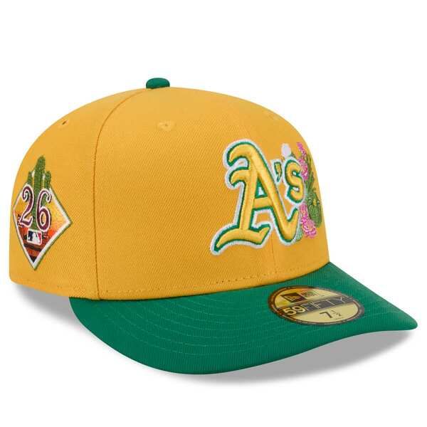 ニューエラ メンズ アクセサリー 帽子 Mens New Era GoldGreen Athletics 2026 Spring Training 59FIFTY Fitted Hat Gold ゴールド