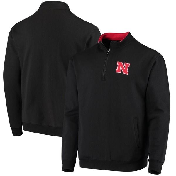 コロシアム メンズ アウター パーカー・スウェット ロゴ ジャケット Mens Colosseum Black Nebraska Huskers Tortugas Logo QuarterZip Jacket Black ブラック