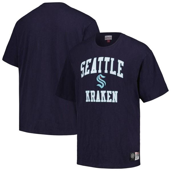ミッチェルネス メンズ トップス Tシャツ Mens Mitchell Ness Deep Sea Blue Seattle Kraken Legendary Slub TShirt Navy ネイビー