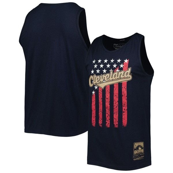 ミッチェルネス メンズ トップス シャツ Mens Mitchell Ness Navy Cleveland Guardians Cooperstown Collection Stars and Stripes Tank Top Navy ネイビー