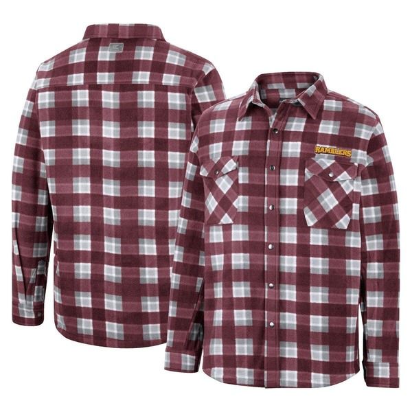コロシアム メンズ アウター ジャケット・ブルゾン シャツ Mens ColosseumaroonWhite Loyola Chicago Ramblers Ellis Plaid FullSnap Shirt Jacket Maroon マルーン