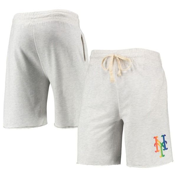 コンセプツ スポーツ メンズ ボトムス ハーフパンツ・ショーツ パイル ショートパンツ ロゴ Mens Conceptsport Oatmeal New York Mets Mainstream Logo Terry TriBlend Shorts Oatme