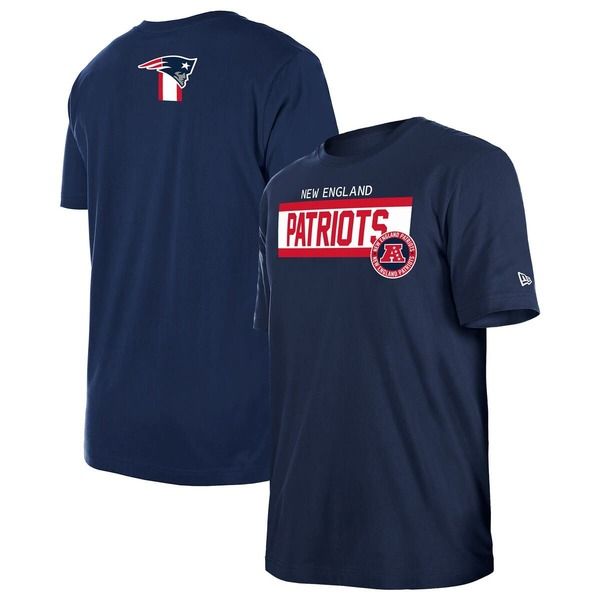 ニューエラ メンズ トップス Tシャツ プリント ダウン Mens New Era Navy New England Patriots 3rdown High Density PrintShirt Navy ネイビー