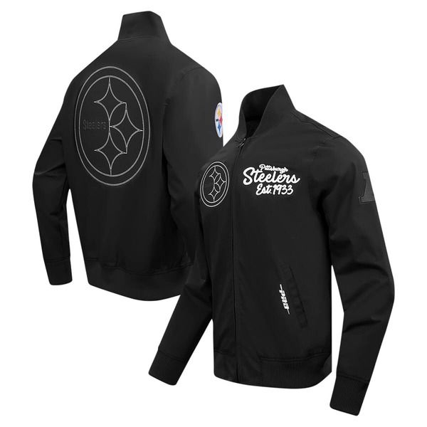 プロスタンダード メンズ アウター ジャケット・ブルゾン Tシャツ Mens Pro Standard Black Pittsburgh Steelers Painthe City Twill FullZip Jacket Black ブラック