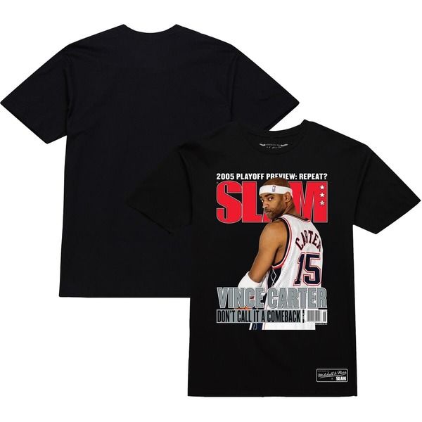 ミッチェルネス レディース トップス Tシャツ ジャージー Unisex Mitchell Ness Vince Carter Black New Jersey Nets Dont Call It A Comeback SLAM Cover TShirt Bl