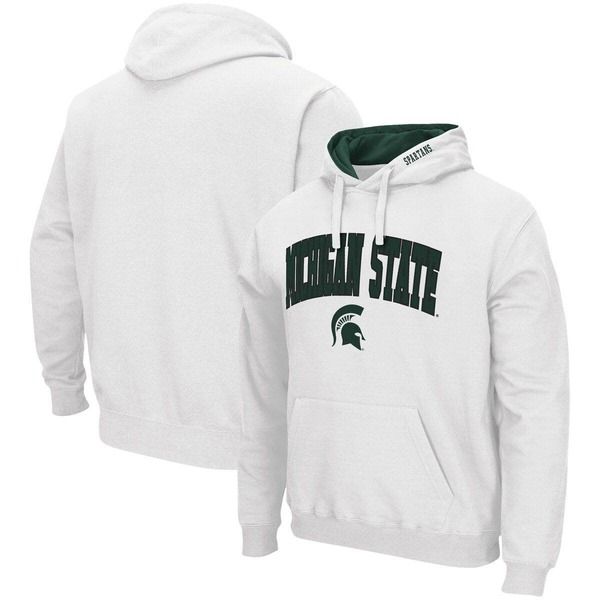 コロシアム メンズ アウター パーカー・スウェット ロゴ Mens Colosseum White Michigan State Spartans Arch Logo 30 Pullover Hoodie White ホワイト